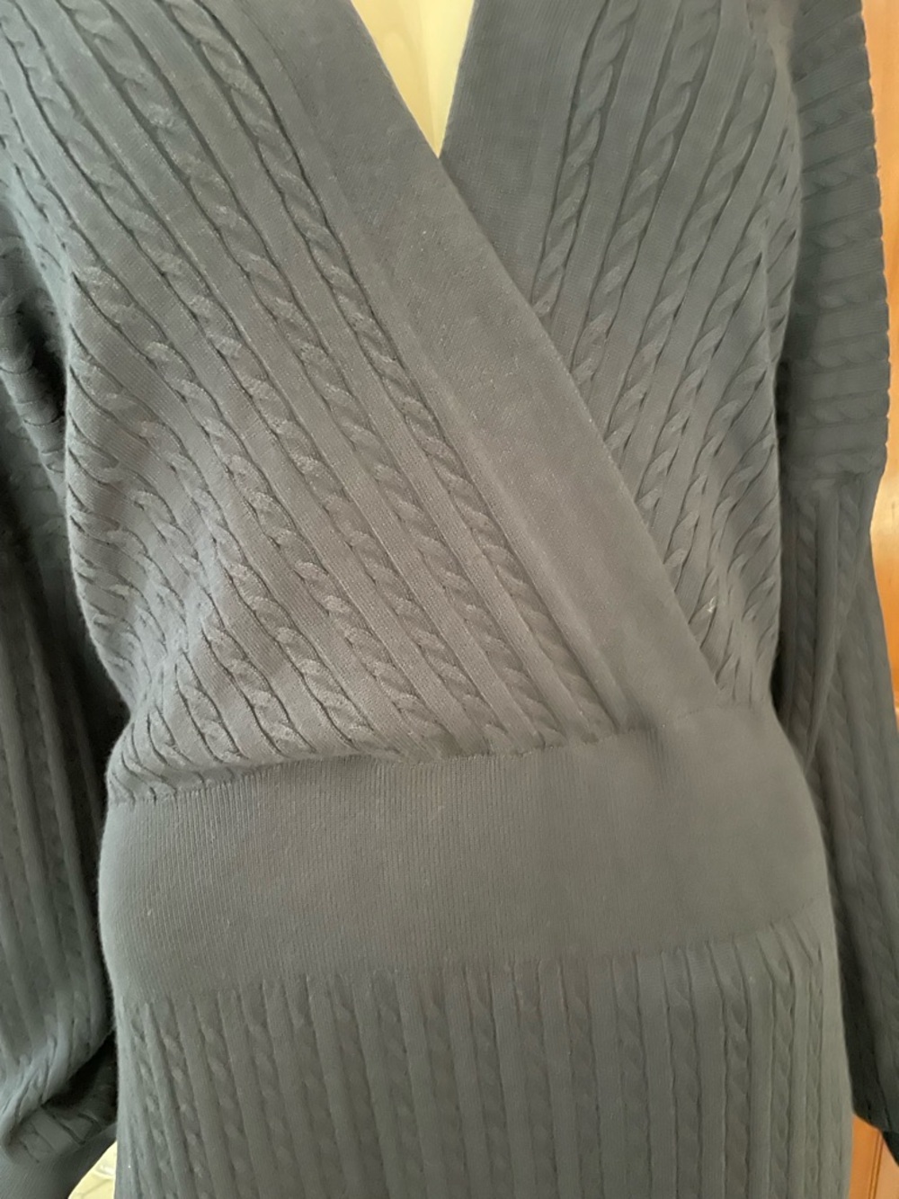 Lucky Brand Navy Ribbed V‑Neck Maxi Dress - Picture 3 of 5